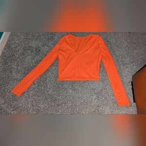 NWOT Orange Long Sleeve Women's Top/Bottom Set